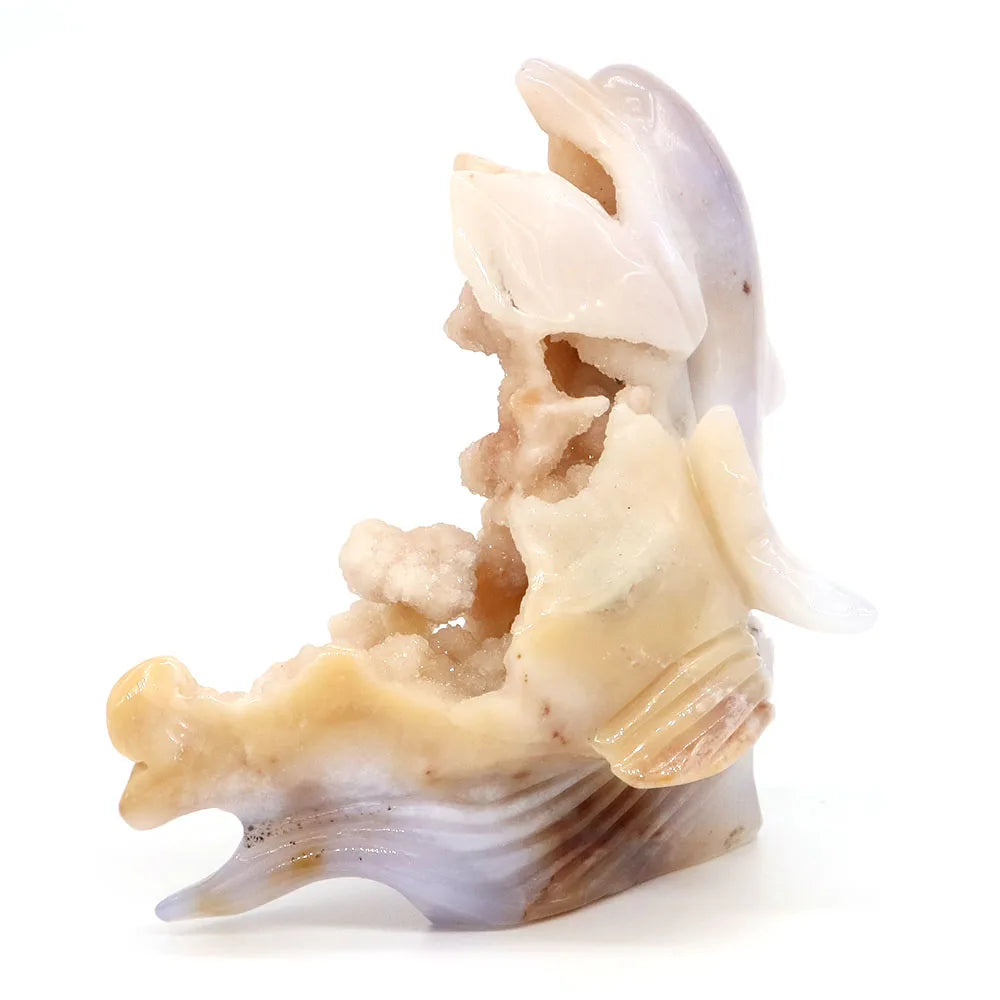Grey Agate Chalcedony Dolphin-ToShay.org