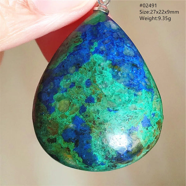 Blue Azulite Malachite Pendant-ToShay.org
