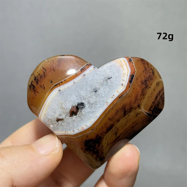 Red Black Striped Agate Heart-ToShay.org