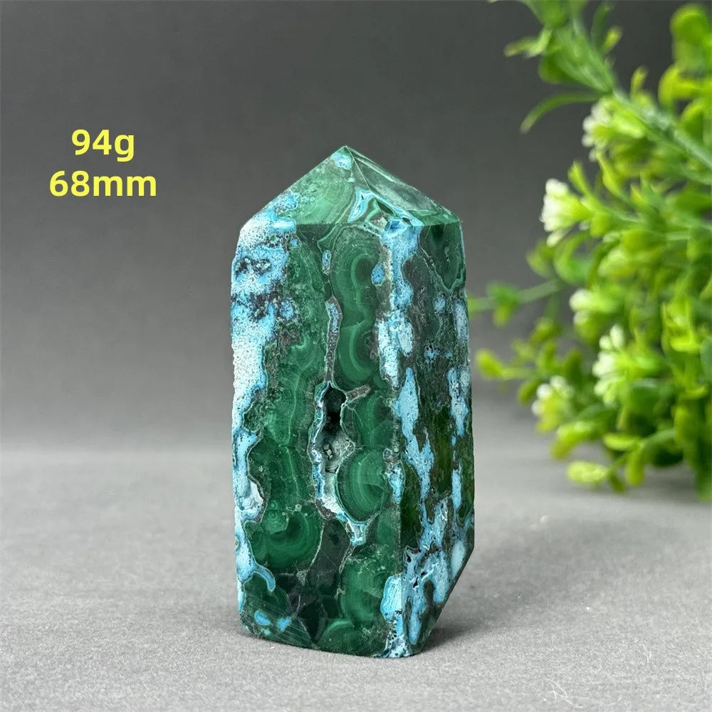 Blue Chrysocolla Malachite Point-ToShay.org