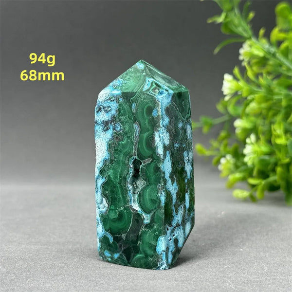 Blue Chrysocolla Malachite Point-ToShay.org