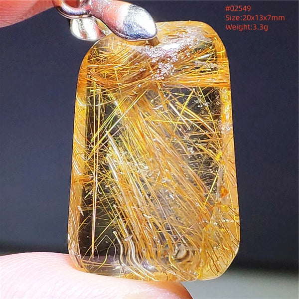 Gold Rutilated Quartz Pendant-ToShay.org
