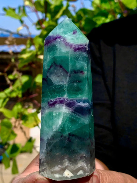 Green Fluorite Crystal Wand-ToShay.org