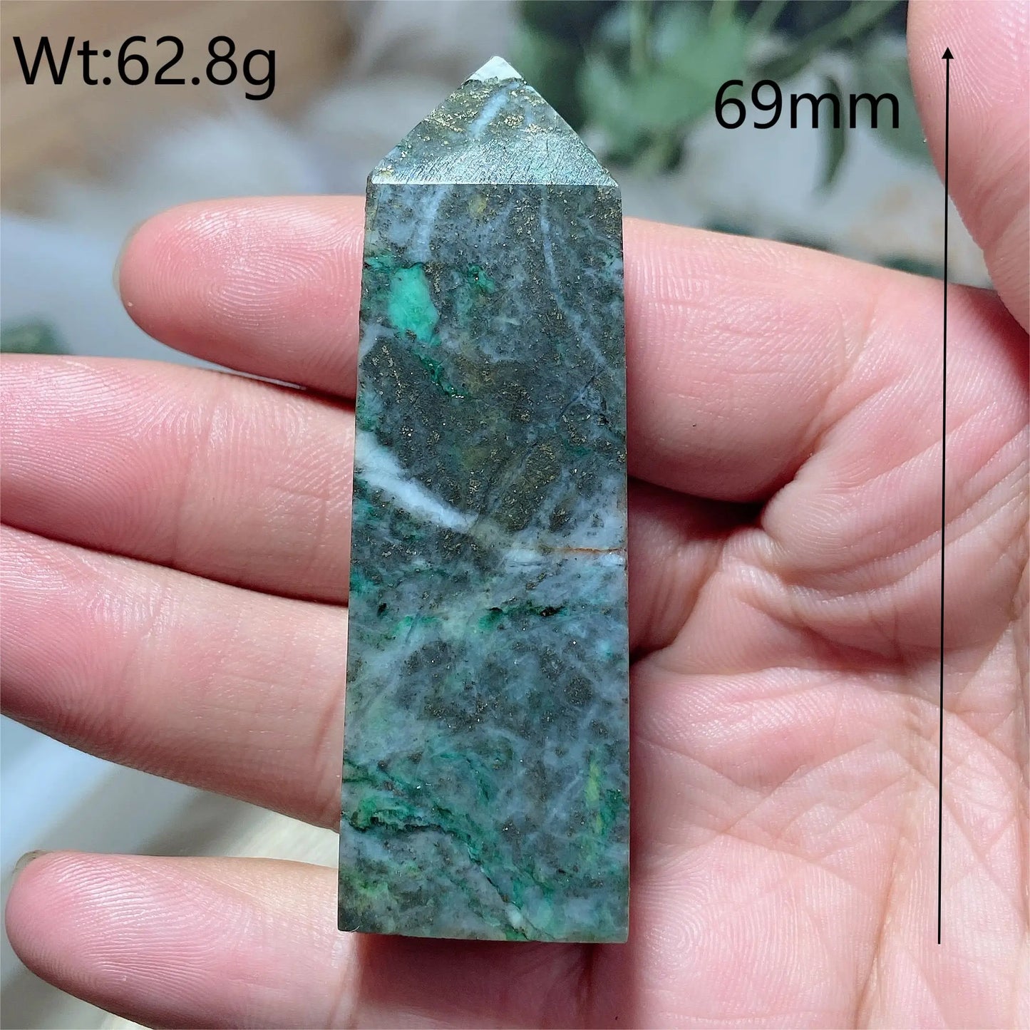 Blue Dioptase Pyrite Tower-ToShay.org
