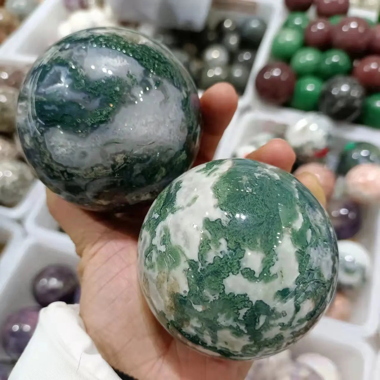 Green Moss Agate Ball-ToShay.org