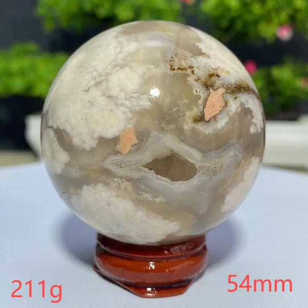Pink Cherry Blossom Agate Ball-ToShay.org