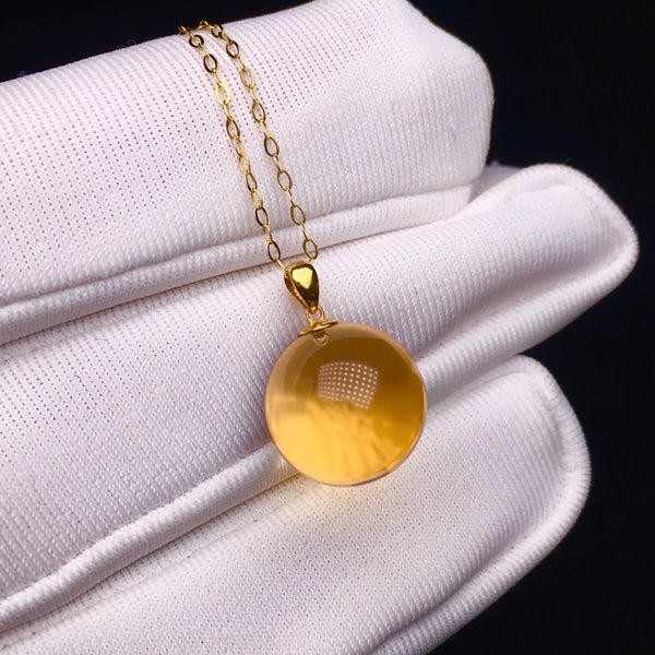 Yellow Citrine Ball Pendant-ToShay.org