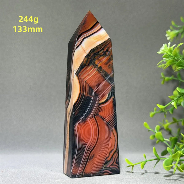 Black Red Striped Agate Obelisk-ToShay.org