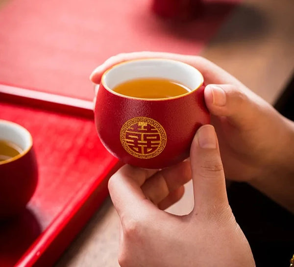 Red Ceramic Tea Set-ToShay.org