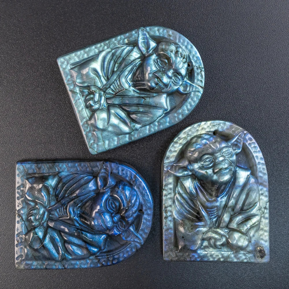 Blue Labradorite Yoda Plate-ToShay.org