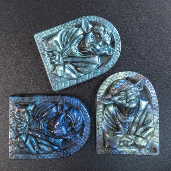 Blue Labradorite Yoda Plate-ToShay.org