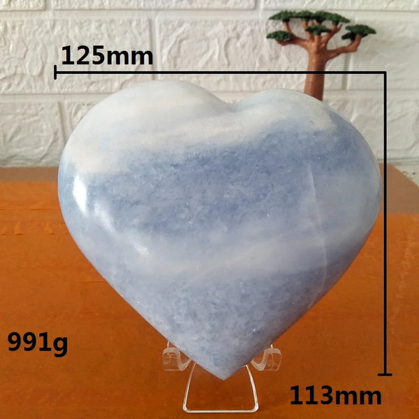 Blue Celestite Crystal Heart-ToShay.org