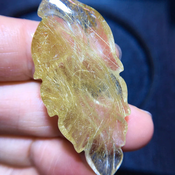 Gold Rutilated Quartz Flower-ToShay.org