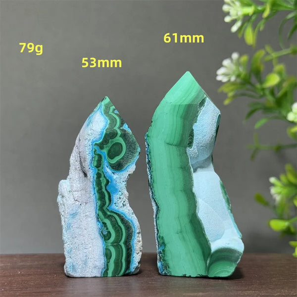 Blue Chrysocolla Malachite Point-ToShay.org