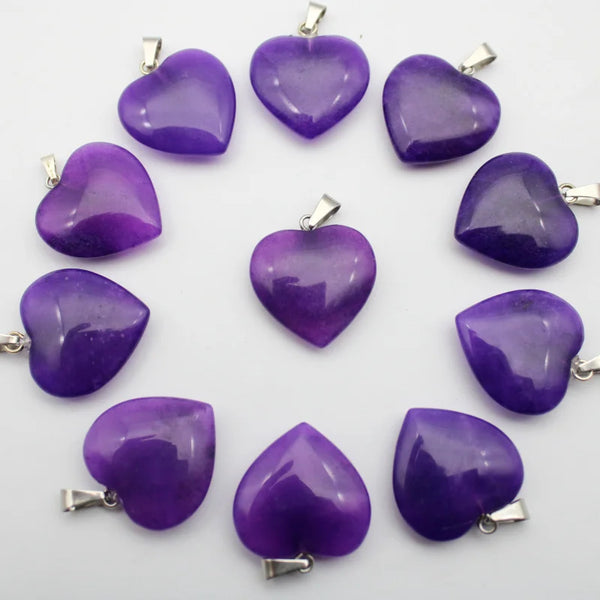Mixed Crystal Heart Pendants-ToShay.org