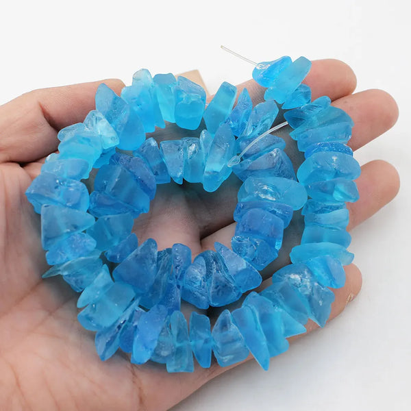 Blue Glass Nugget Beads-ToShay.org