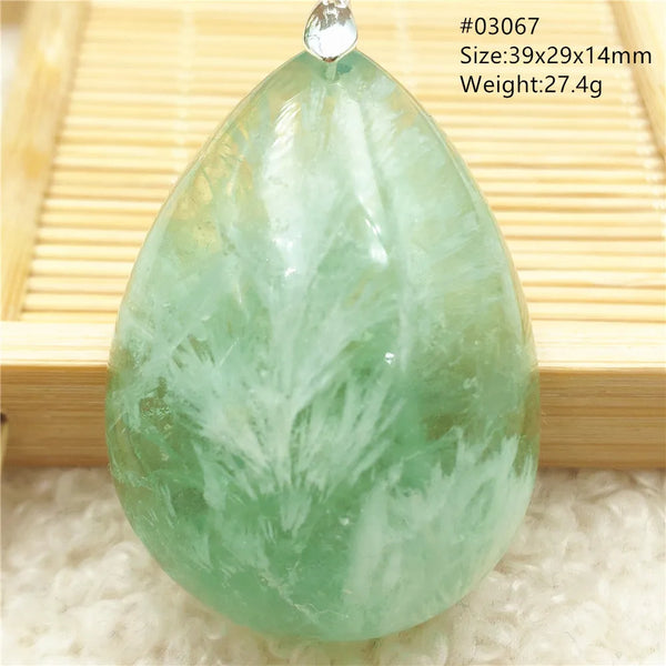 Green Feather Fluorite Pendant-ToShay.org