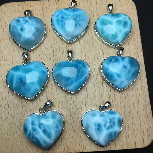 Blue Larimar Heart Pendant-ToShay.org