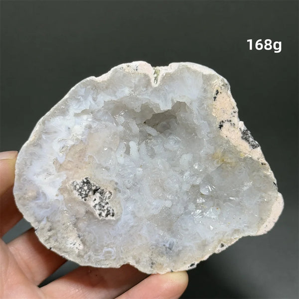 White Agate Crystal Cave Egg-ToShay.org