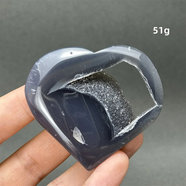 Grey Agate Geode Heart-ToShay.org