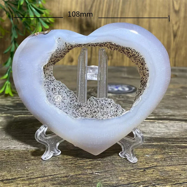 Grey Druzy Agate Heart-ToShay.org