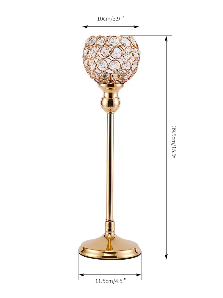 Gold Crystal Candle Holder-ToShay.org