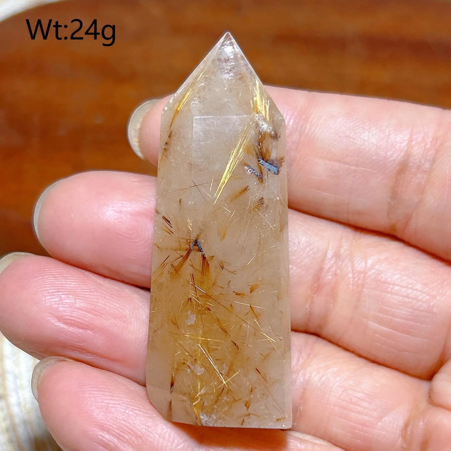 Gold Rutilated Crystal Point-ToShay.org
