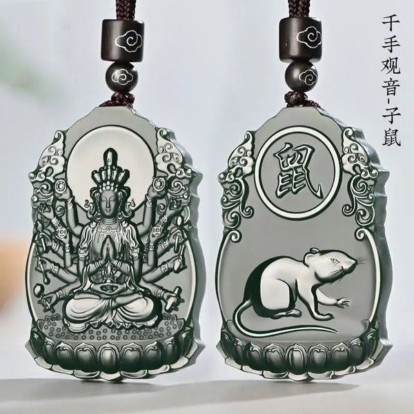 Black Jade Zodiac Pendant-ToShay.org
