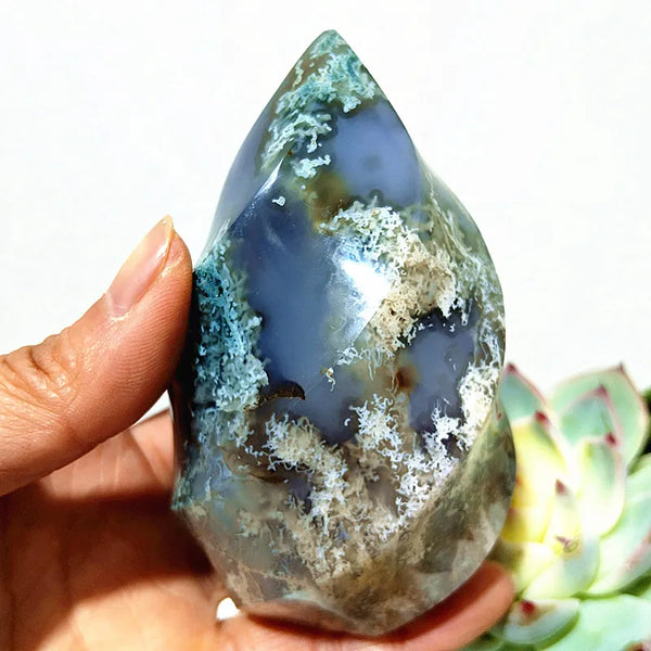 Green Moss Agate Flame-ToShay.org