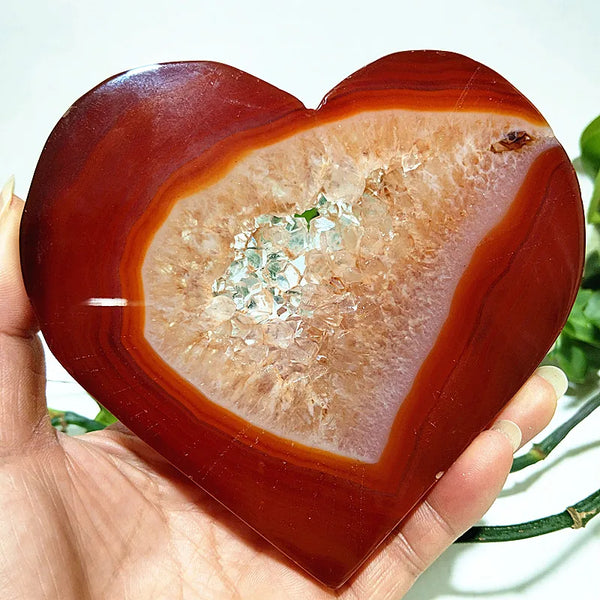 Red Agate Geode Heart-ToShay.org
