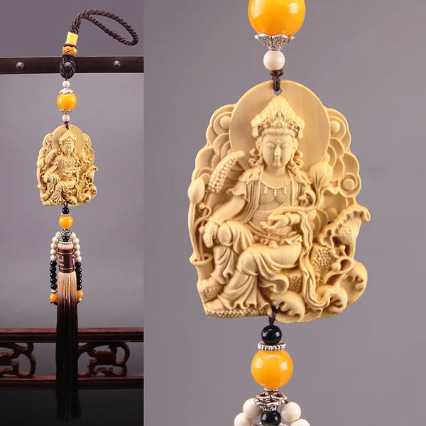 Wood Carved Buddha Pendant-ToShay.org