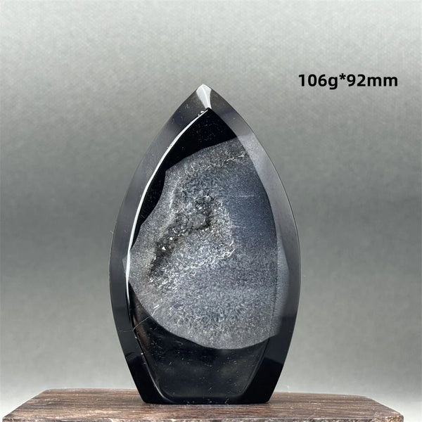 Black Agate Geode Torch-ToShay.org