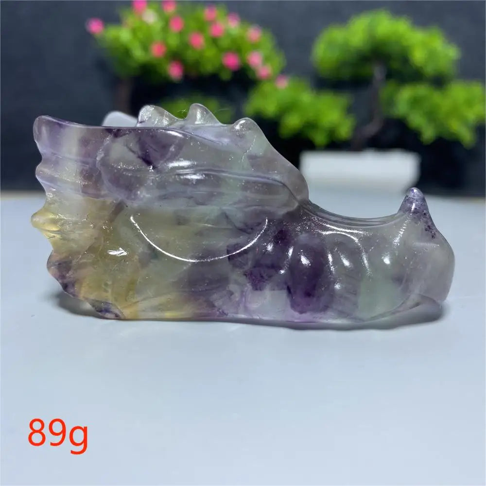 Rainbow Fluorite Dragon Skull-ToShay.org