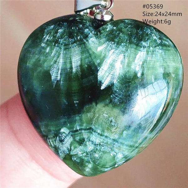 Green Seraphinite Heart Pendant-ToShay.org