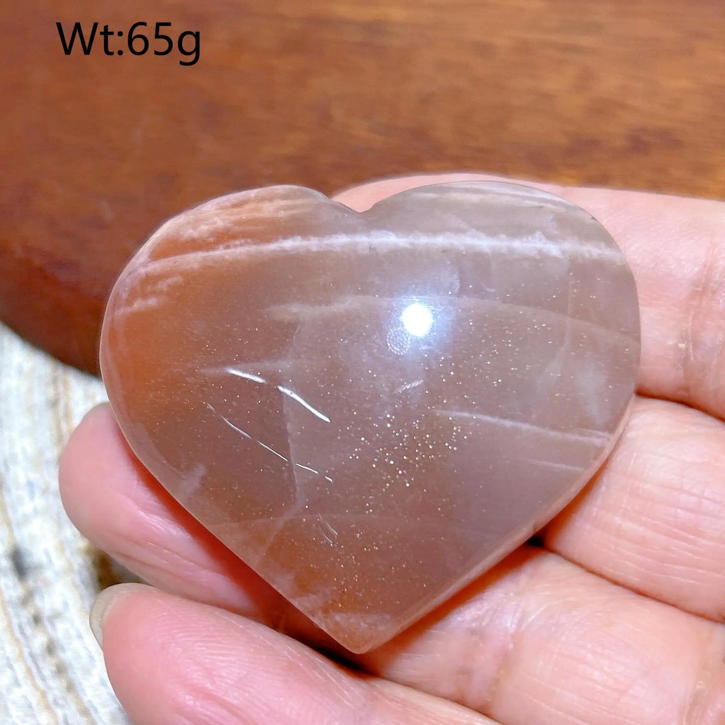 Orange Peach Moonstone Heart-ToShay.org
