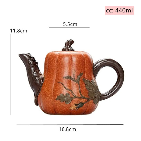 Pumpkin Clay Tea Pot-ToShay.org
