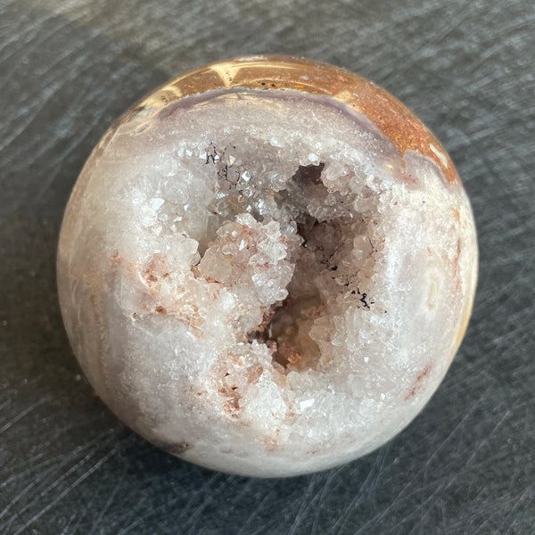 Pink Sakura Agate Amethyst Cluster-ToShay.org