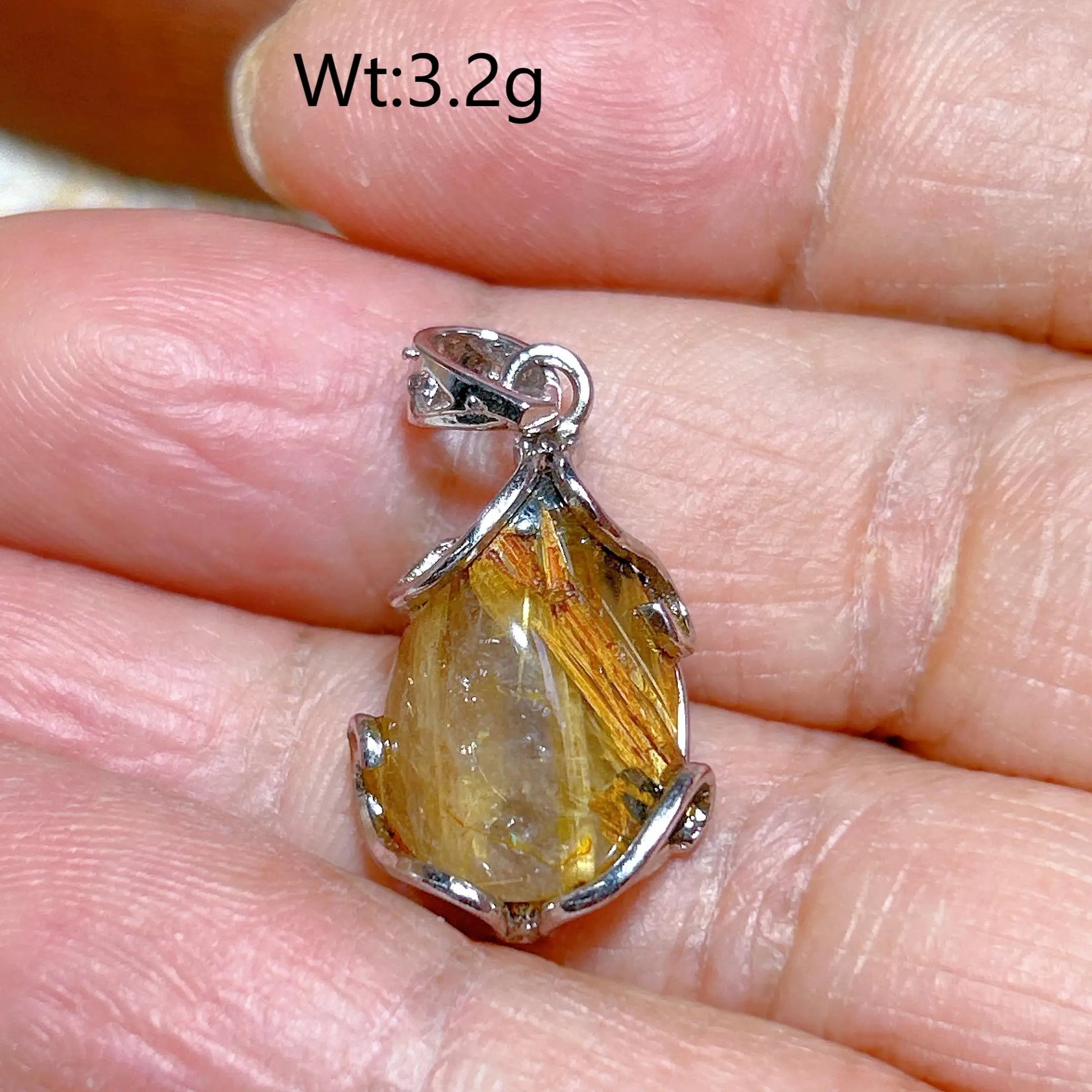 Gold Rutilated Pendant-ToShay.org