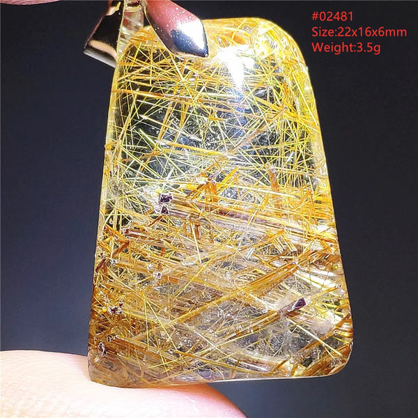Gold Rutilated Quartz Pendant-ToShay.org