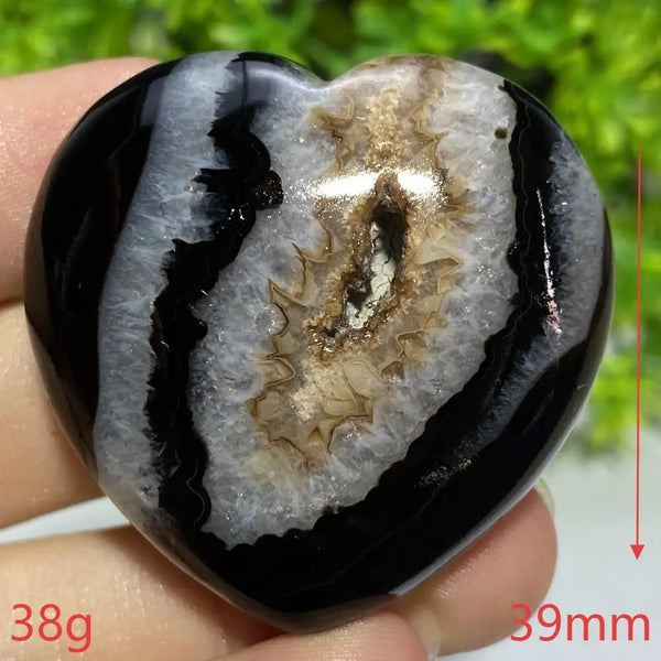Black Agate Geode Heart-ToShay.org