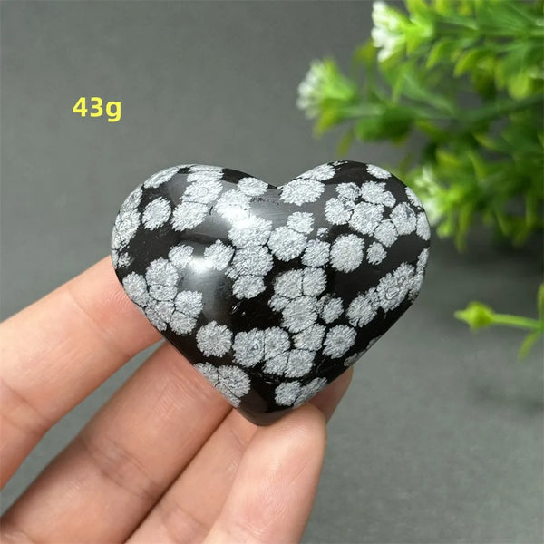 Black Snowflake Obsidian Heart-ToShay.org