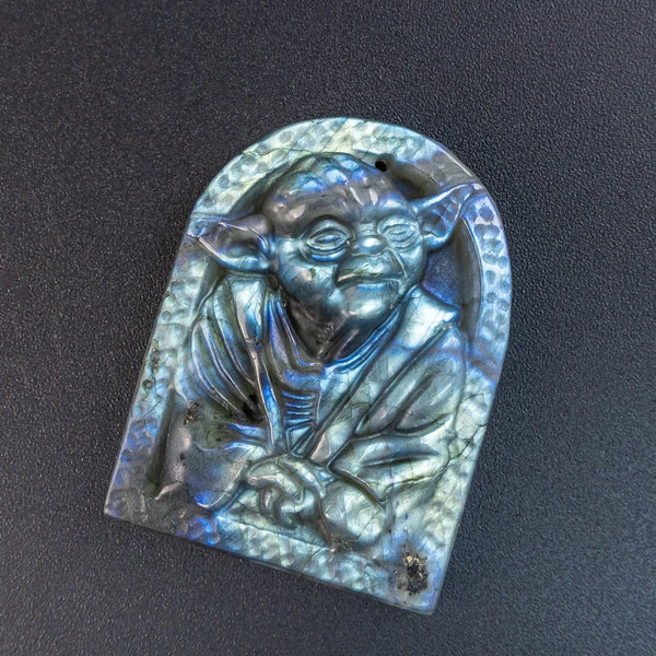 Blue Labradorite Yoda Plate-ToShay.org