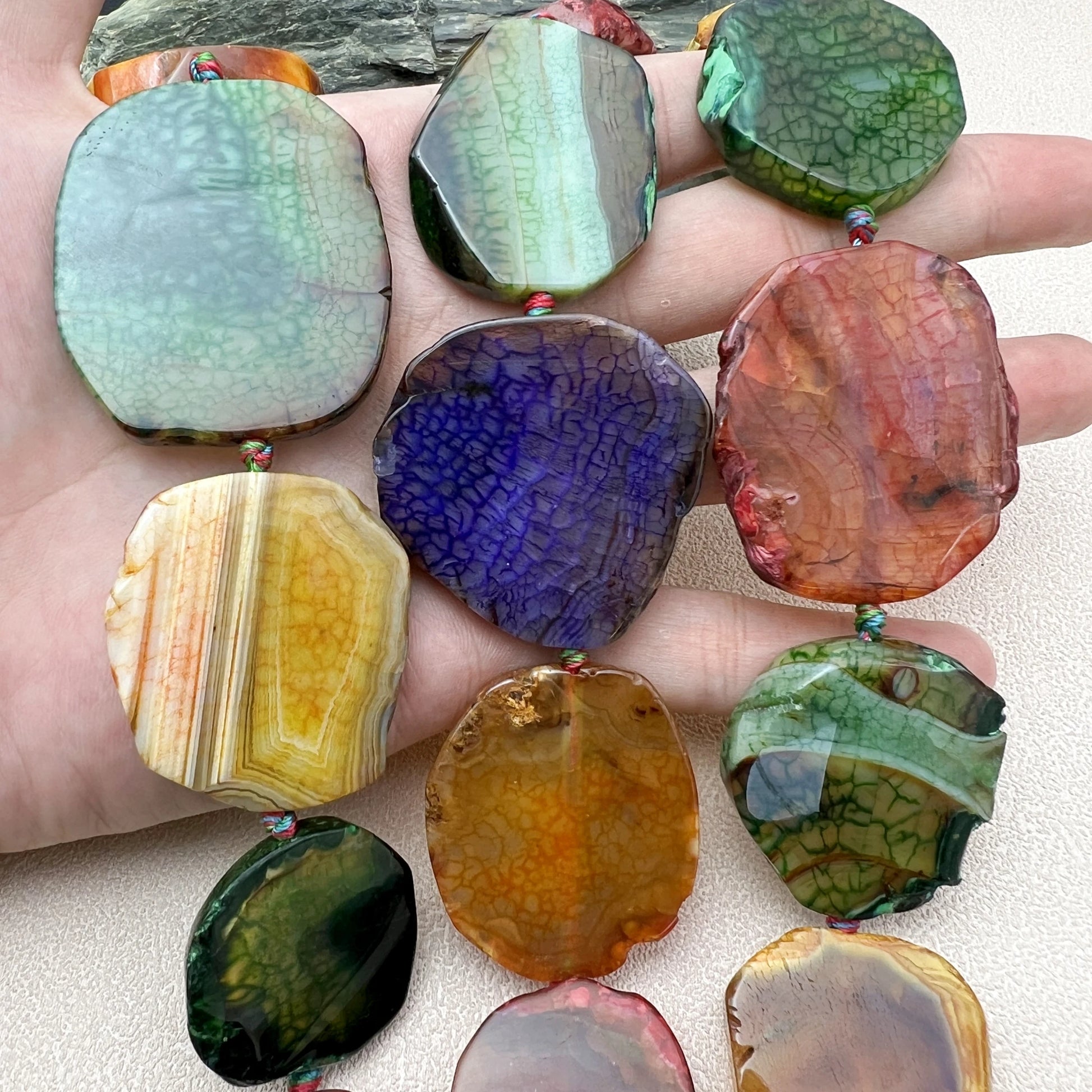 Mixed Dragon Veins Agate Slice-ToShay.org