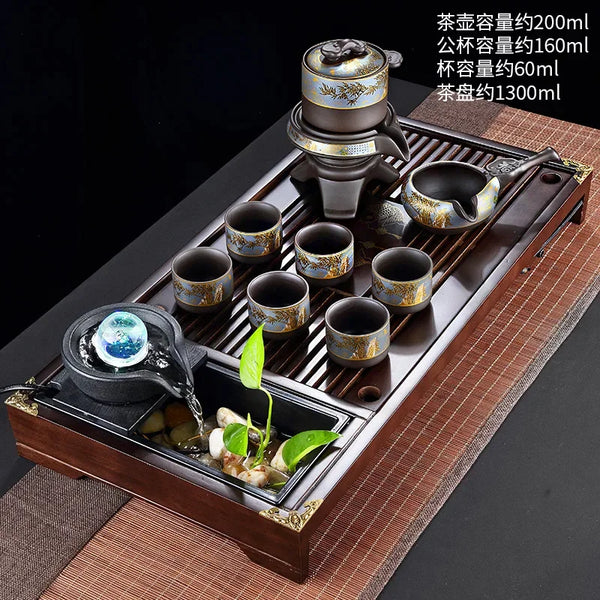 Black Ceramic Rotation Tea Sets-ToShay.org