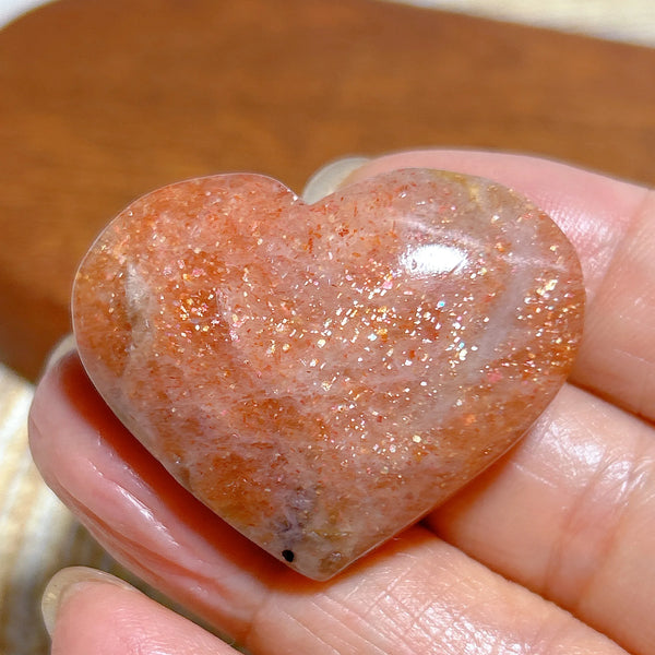 Orange Sunstone Heart-ToShay.org