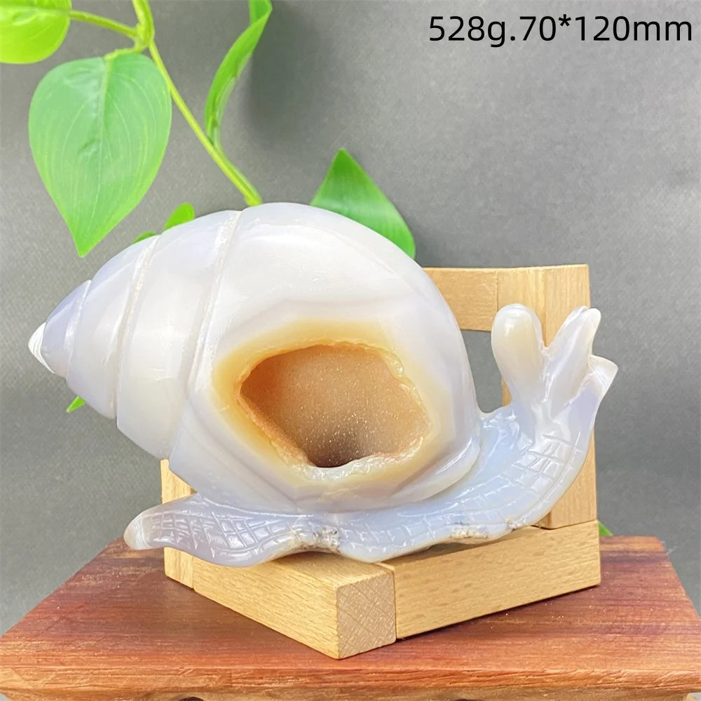 Grey Agate Geode Snail-ToShay.org