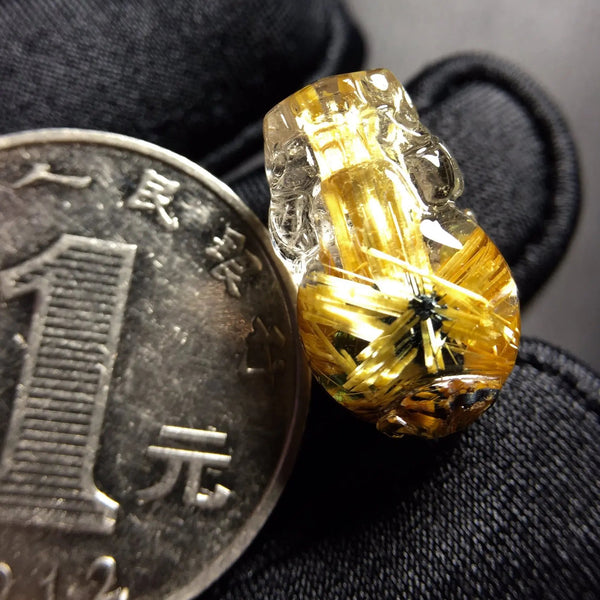 Gold Rutilated Quartz Pendant-ToShay.org