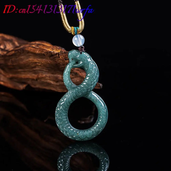 Green Jadeite Snake Pendant-ToShay.org
