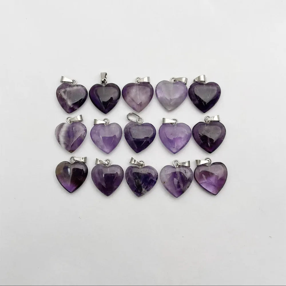 Purple Amethyst Heart Pendants-ToShay.org