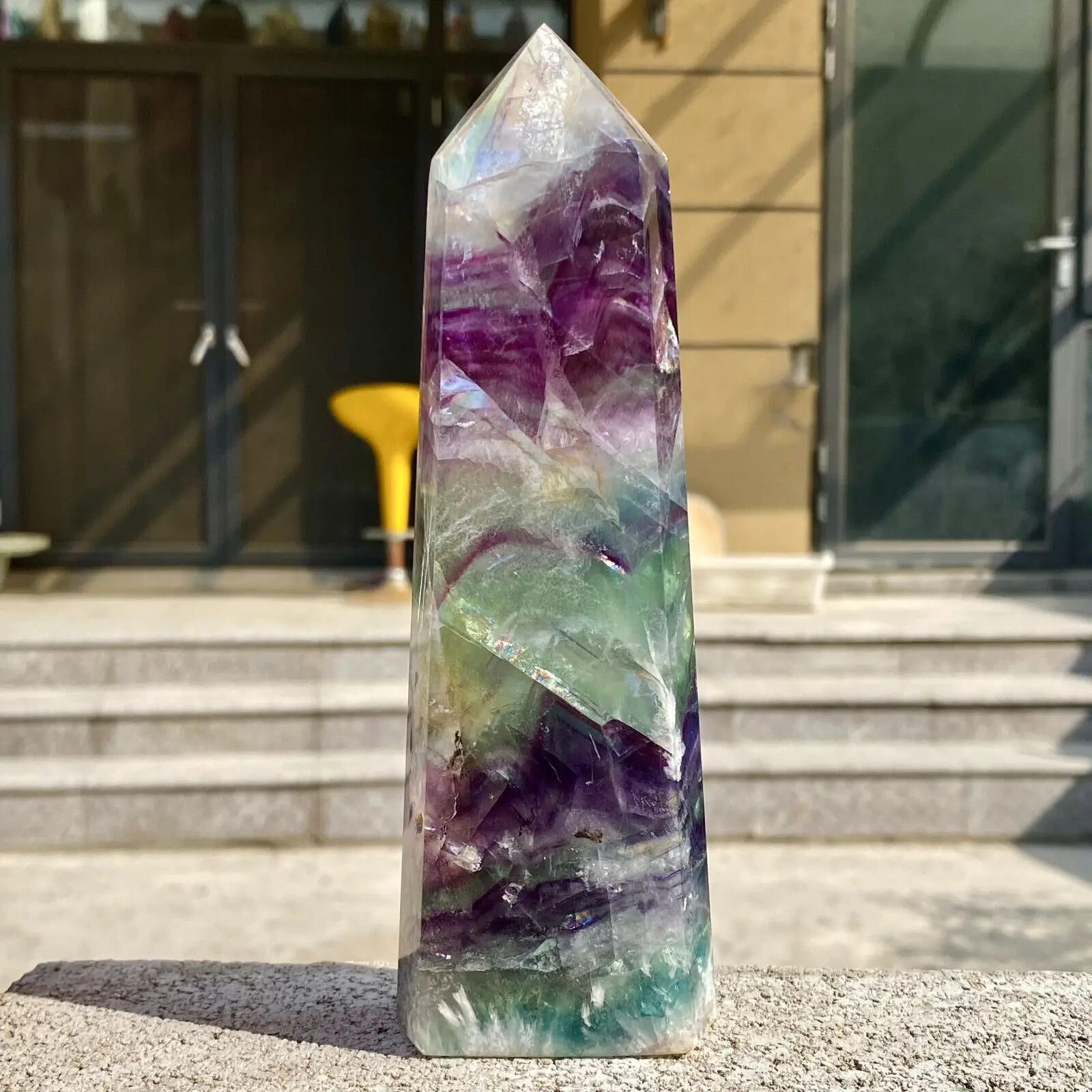 Rainbow Fluorite Crystal Point-ToShay.org